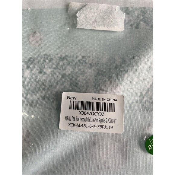 XCKALI Teal Blue Birthday Backdrop and Tablecloth Kit Glitter Teal Blue Diamond - Picture 5 of 6